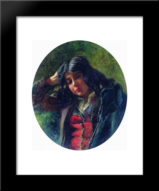 Portrait Of The Boy 20x24 Black Modern Wood Framed Art Print Poster by Makovsky, Konstantin