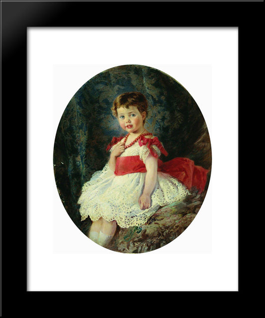 Female-Portraits 20x24 Black Modern Wood Framed Art Print Poster by Makovsky, Konstantin