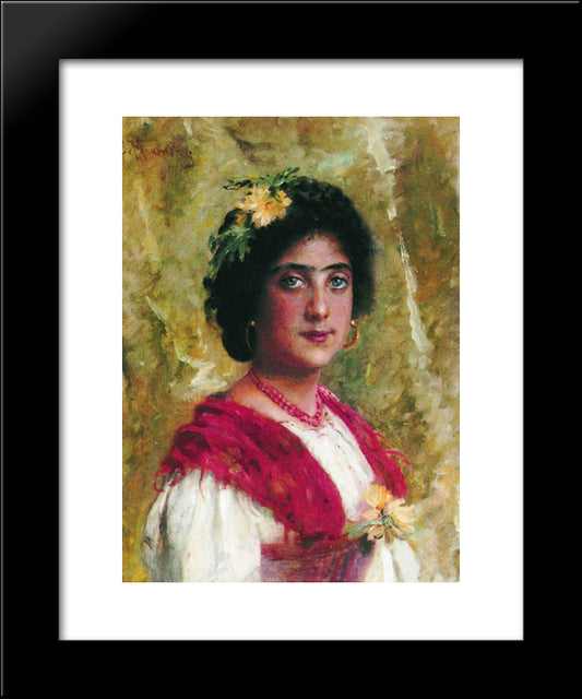Gipsy 1 20x24 Black Modern Wood Framed Art Print Poster by Makovsky, Konstantin