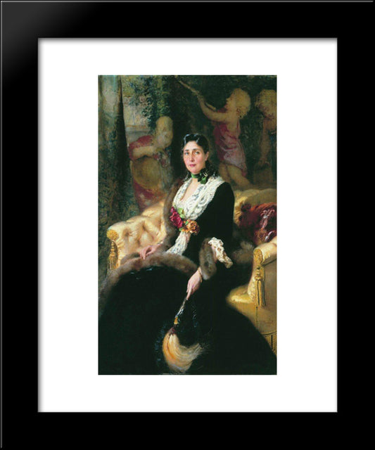 Portrait Of An Unknown 20x24 Black Modern Wood Framed Art Print Poster by Makovsky, Konstantin