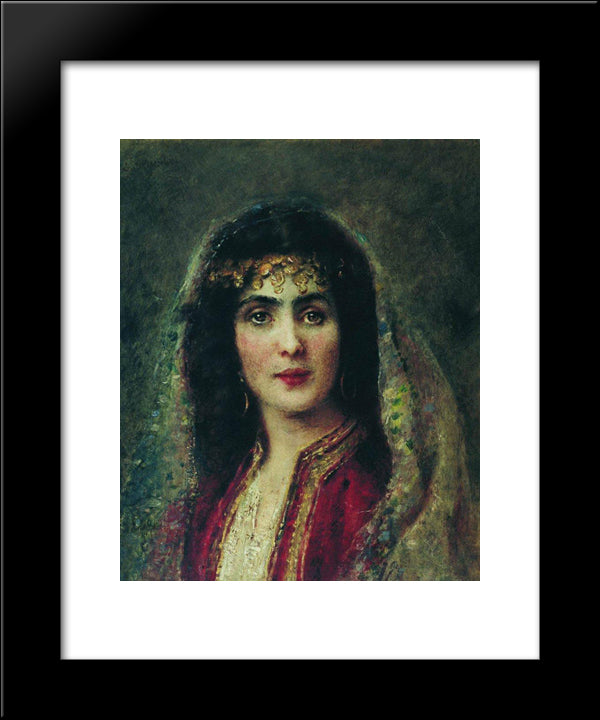 Female Portrait 20x24 Black Modern Wood Framed Art Print Poster by Makovsky, Konstantin