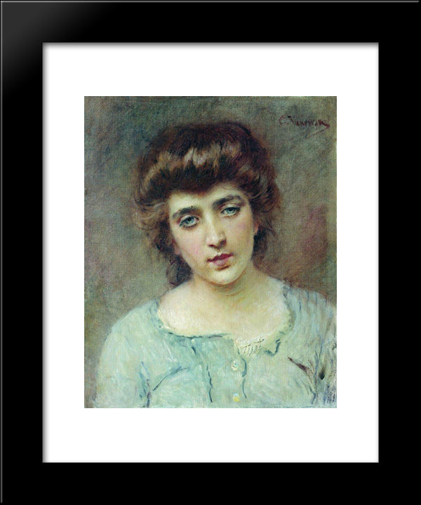 Female Portrait 20x24 Black Modern Wood Framed Art Print Poster by Makovsky, Konstantin