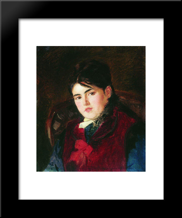 Female Portrait 20x24 Black Modern Wood Framed Art Print Poster by Makovsky, Konstantin