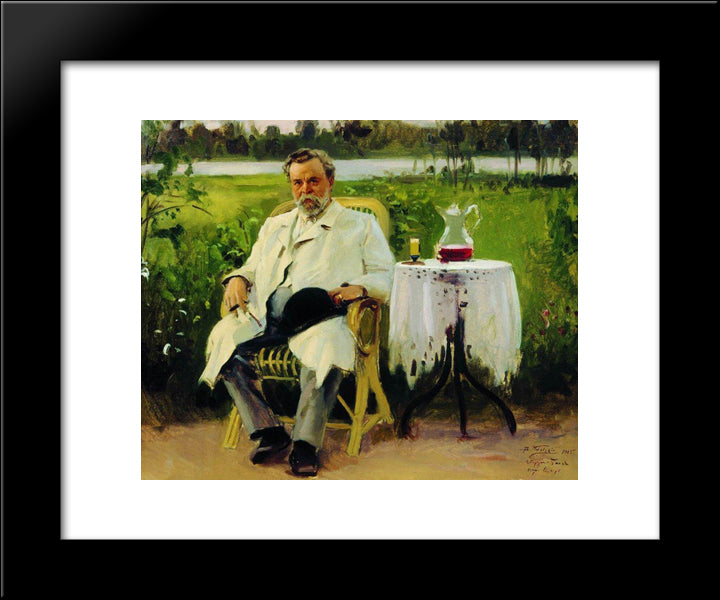 Portrait Of I. E. Tsvetkov 20x24 Black Modern Wood Framed Art Print Poster by Makovsky, Vladimir