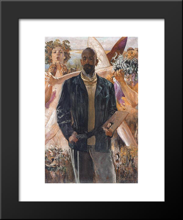 Self-Portrait 20x24 Black Modern Wood Framed Art Print Poster by Malczewski, Jacek