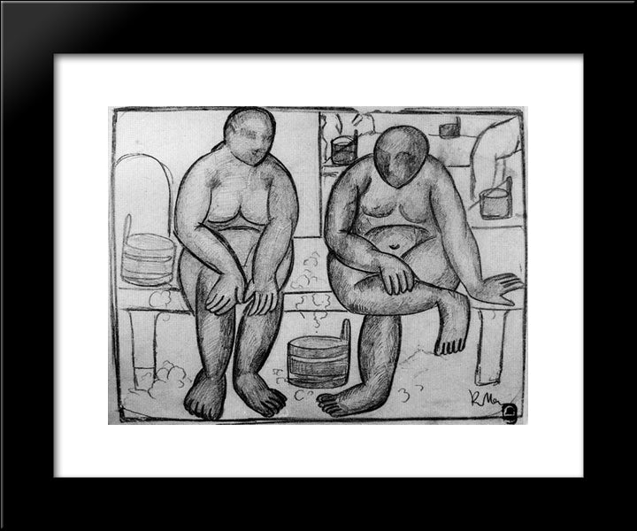 In The Baths 20x24 Black Modern Wood Framed Art Print Poster by Malevich, Kazimir