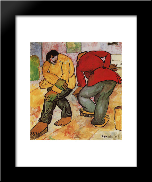 Floor Polishers 20x24 Black Modern Wood Framed Art Print Poster by Malevich, Kazimir