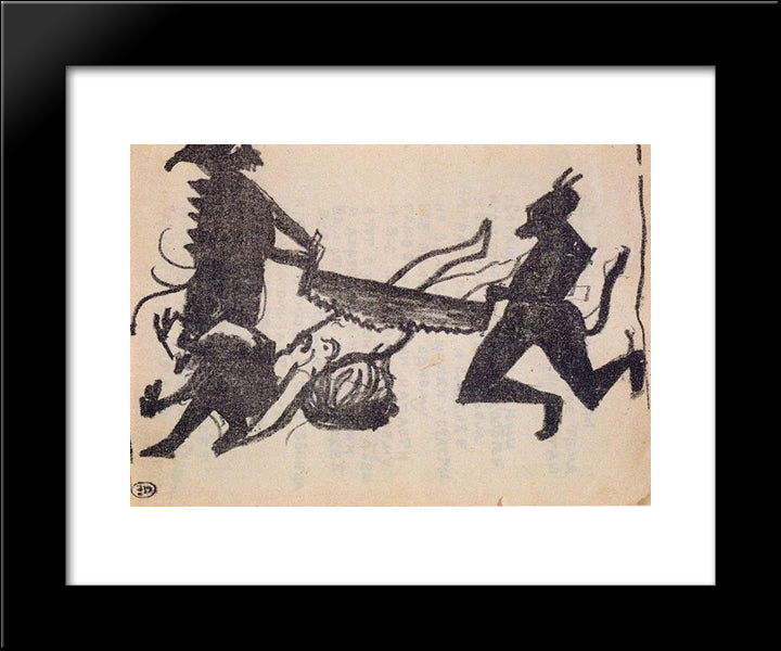 Devils Are Sawing Sinner 20x24 Black Modern Wood Framed Art Print Poster by Malevich, Kazimir