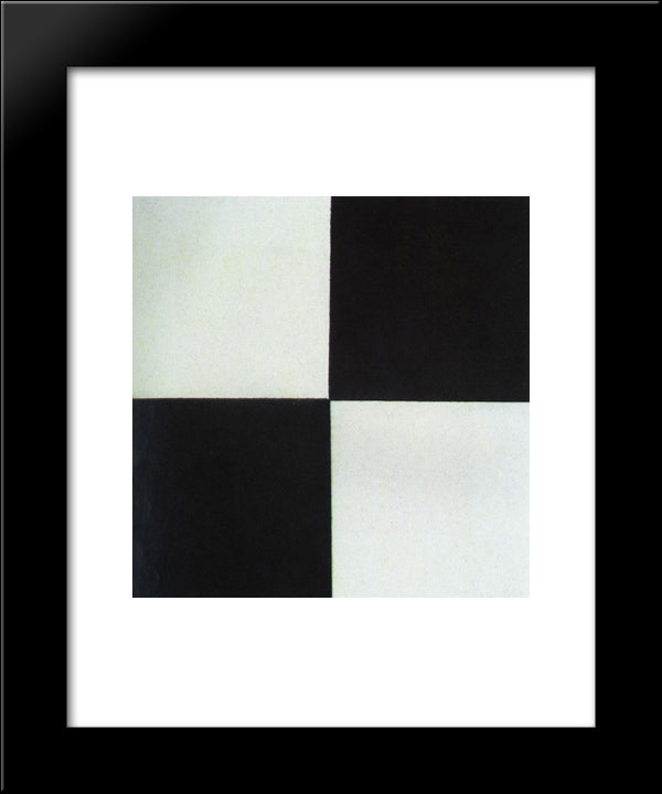 Four Square 20x24 Black Modern Wood Framed Art Print Poster by Malevich, Kazimir