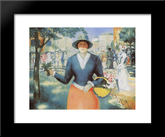 Flowergirl 20x24 Black Modern Wood Framed Art Print Poster by Malevich, Kazimir