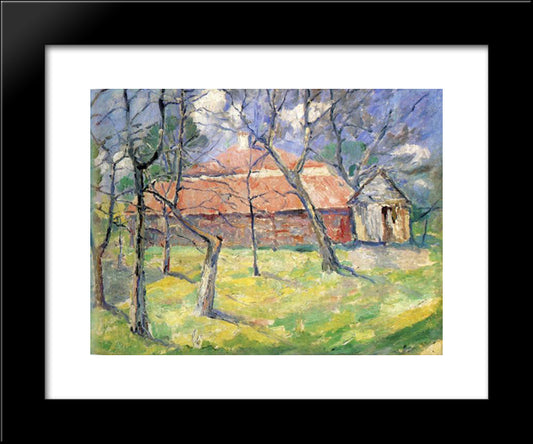 Landscape Near Kiev 20x24 Black Modern Wood Framed Art Print Poster by Malevich, Kazimir