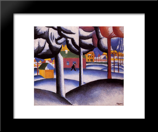 Winter Landscape 20x24 Black Modern Wood Framed Art Print Poster by Malevich, Kazimir