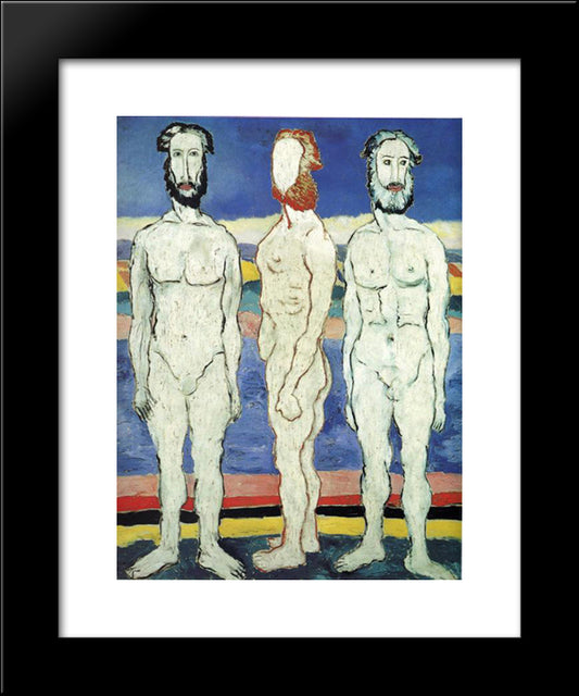 Bathers 20x24 Black Modern Wood Framed Art Print Poster by Malevich, Kazimir