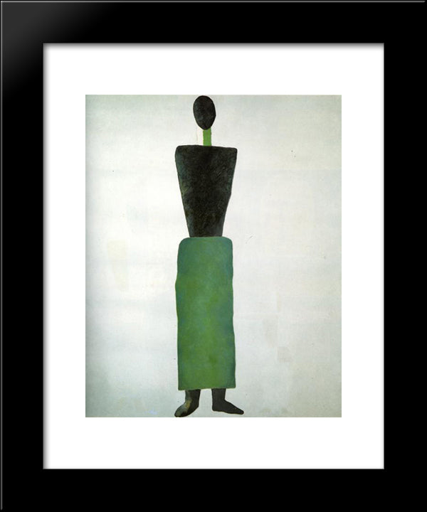 Female Figure 20x24 Black Modern Wood Framed Art Print Poster by Malevich, Kazimir