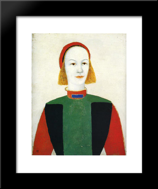 Girl 20x24 Black Modern Wood Framed Art Print Poster by Malevich, Kazimir