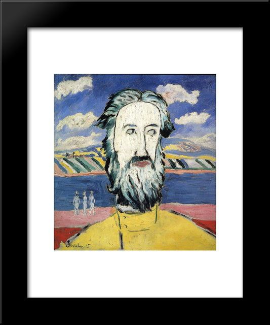 Head Of Peasant 20x24 Black Modern Wood Framed Art Print Poster by Malevich, Kazimir