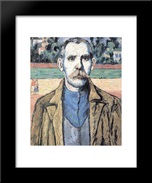 Portrait Of A Record-Setter In Work Productivity 20x24 Black Modern Wood Framed Art Print Poster by Malevich, Kazimir