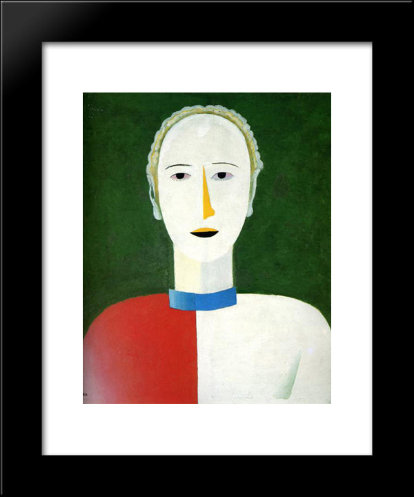 Portrait Of A Woman 20x24 Black Modern Wood Framed Art Print Poster by Malevich, Kazimir