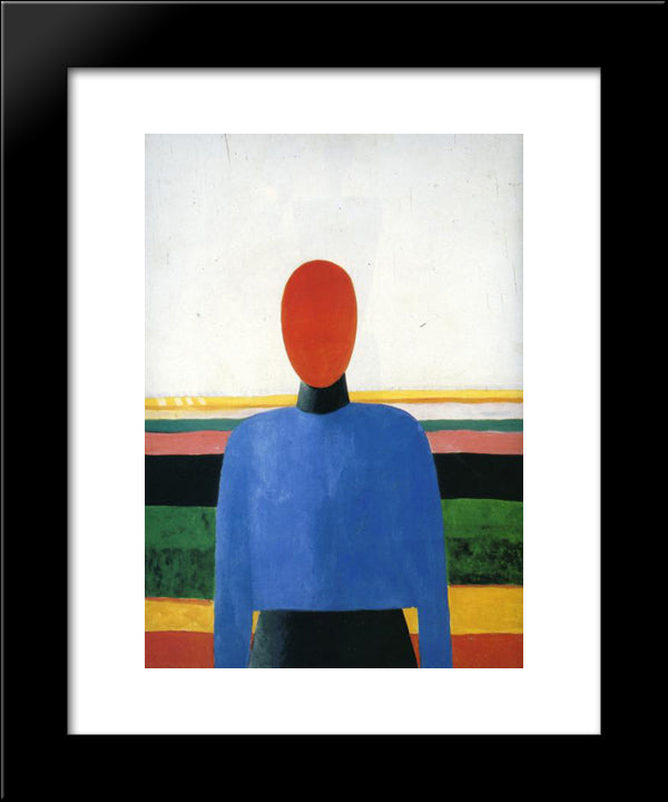 Female Torso 20x24 Black Modern Wood Framed Art Print Poster by Malevich, Kazimir