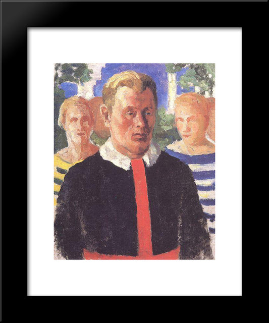 Portrait Of A Man 20x24 Black Modern Wood Framed Art Print Poster by Malevich, Kazimir
