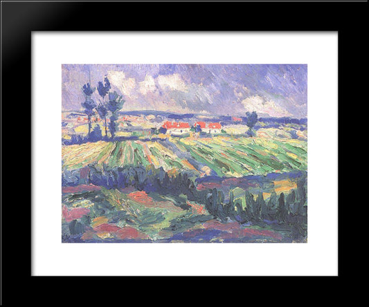 Fields 20x24 Black Modern Wood Framed Art Print Poster by Malevich, Kazimir