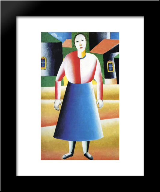 Girl In The Country 20x24 Black Modern Wood Framed Art Print Poster by Malevich, Kazimir