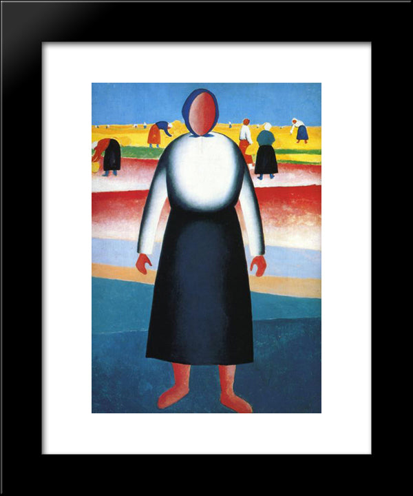 Harvesting 20x24 Black Modern Wood Framed Art Print Poster by Malevich, Kazimir