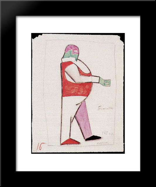 Costume Design For The Opera 'Victory Over The Sun' 20x24 Black Modern Wood Framed Art Print Poster by Malevich, Kazimir