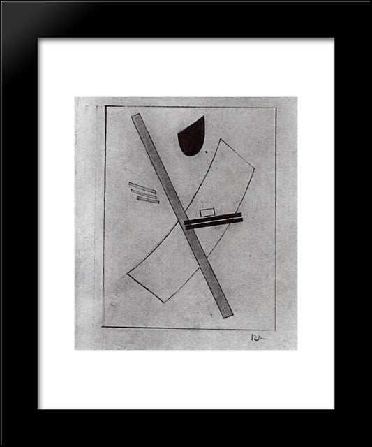 Suprematism 20x24 Black Modern Wood Framed Art Print Poster by Malevich, Kazimir