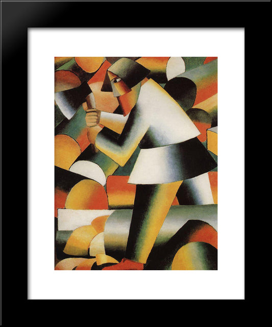 Woodcutter 20x24 Black Modern Wood Framed Art Print Poster by Malevich, Kazimir