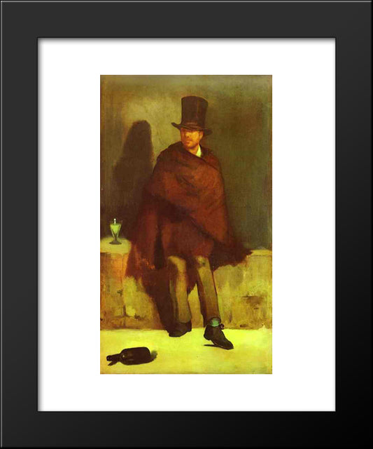 The Absinthe Drinker 20x24 Black Modern Wood Framed Art Print Poster by Manet, Edouard