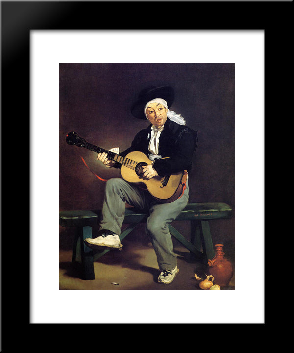 The Spanish Singer 20x24 Black Modern Wood Framed Art Print Poster by Manet, Edouard