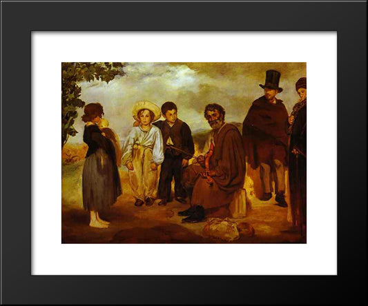 The Old Musician 20x24 Black Modern Wood Framed Art Print Poster by Manet, Edouard