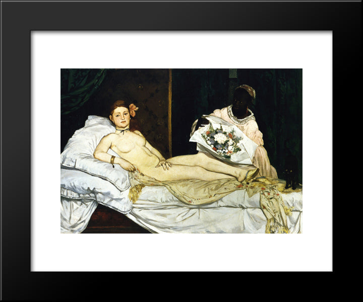 Olympia 20x24 Black Modern Wood Framed Art Print Poster by Manet, Edouard