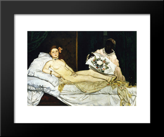 Olympia 20x24 Black Modern Wood Framed Art Print Poster by Manet, Edouard