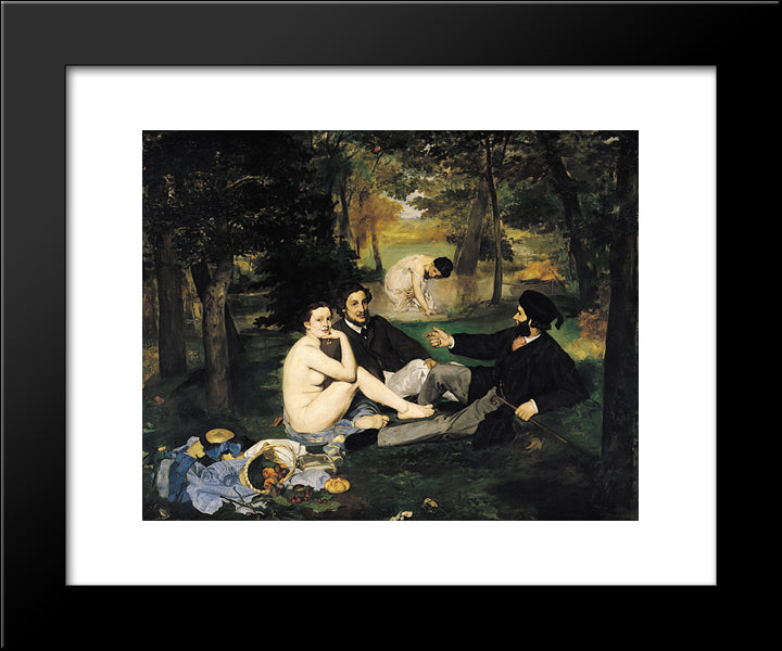 The Luncheon On The Grass 20x24 Black Modern Wood Framed Art Print Poster by Manet, Edouard