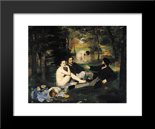 The Luncheon On The Grass 20x24 Black Modern Wood Framed Art Print Poster by Manet, Edouard