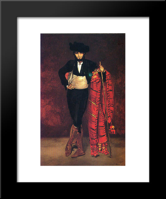 Young Man In The Costume Of A Majo 20x24 Black Modern Wood Framed Art Print Poster by Manet, Edouard