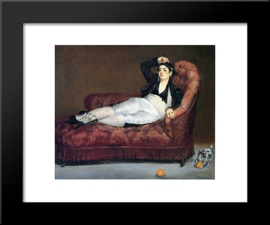 Young Woman Reclining In Spanish Costume 20x24 Black Modern Wood Framed Art Print Poster by Manet, Edouard
