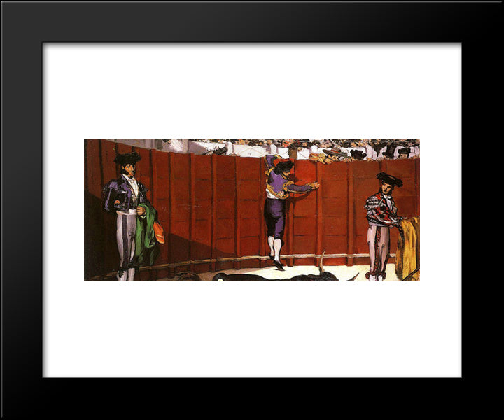 The Bullfight 20x24 Black Modern Wood Framed Art Print Poster by Manet, Edouard