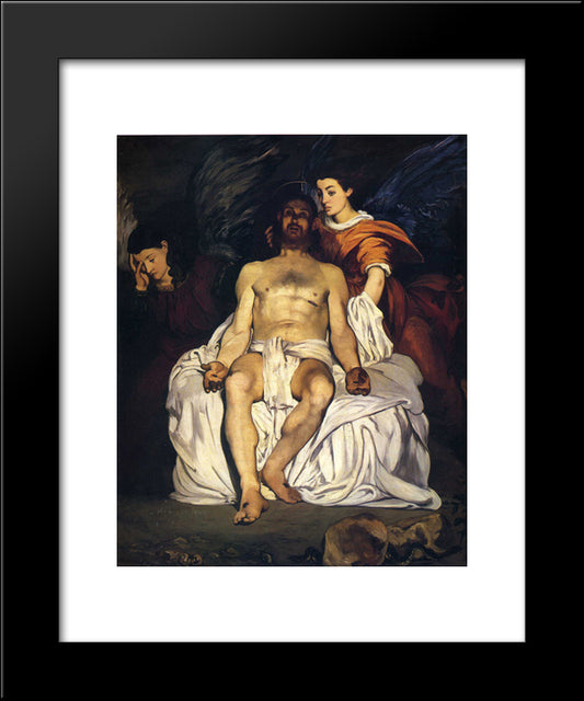 The Dead Christ With Angels 20x24 Black Modern Wood Framed Art Print Poster by Manet, Edouard