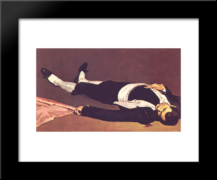 The Dead Toreador 20x24 Black Modern Wood Framed Art Print Poster by Manet, Edouard