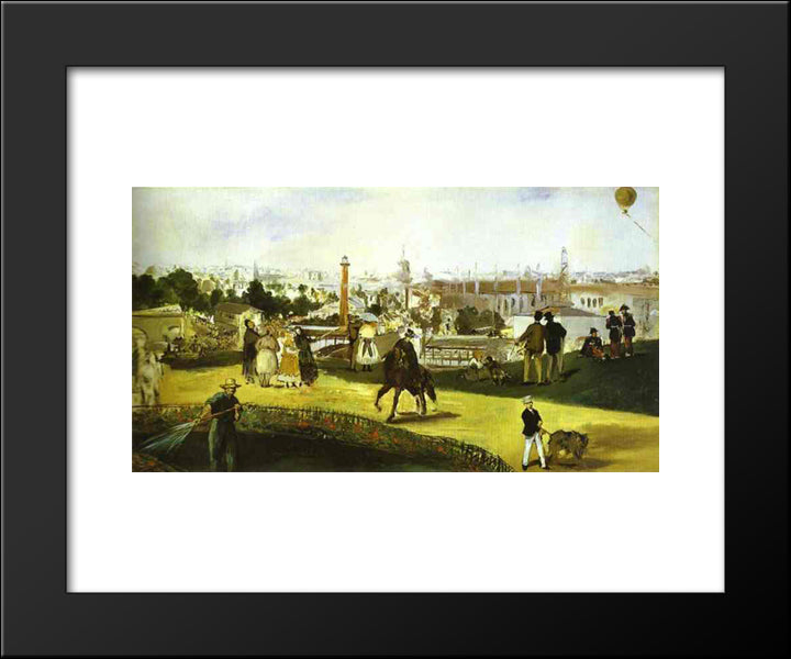 The Exposition Universelle 20x24 Black Modern Wood Framed Art Print Poster by Manet, Edouard