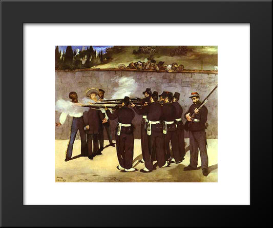 The Execution Of The Emperor Maximilian Of Mexico 20x24 Black Modern Wood Framed Art Print Poster by Manet, Edouard