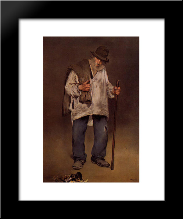 The Ragpicker 20x24 Black Modern Wood Framed Art Print Poster by Manet, Edouard