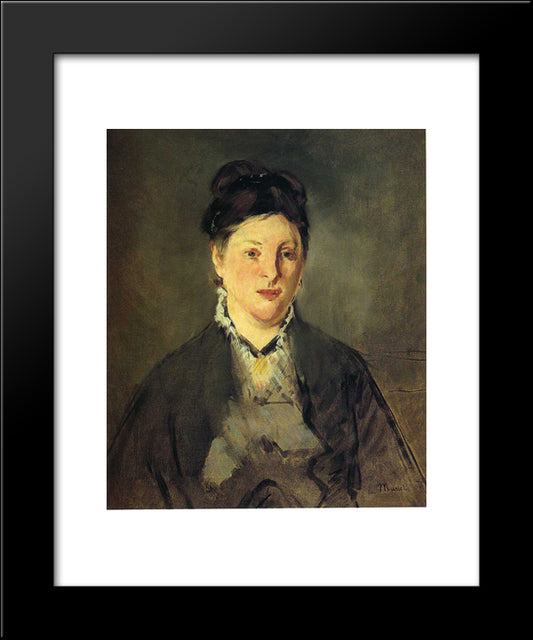 Portrait Of Suzanne Manet 20x24 Black Modern Wood Framed Art Print Poster by Manet, Edouard