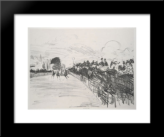 The Races 20x24 Black Modern Wood Framed Art Print Poster by Manet, Edouard