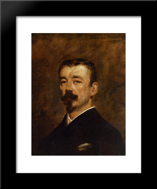 Portrait Of Monsieur Tillet 20x24 Black Modern Wood Framed Art Print Poster by Manet, Edouard
