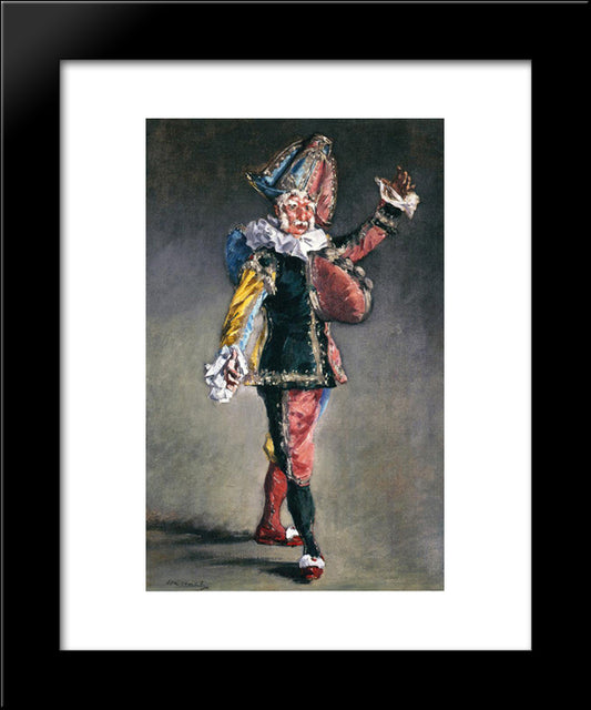 Polichinelle 20x24 Black Modern Wood Framed Art Print Poster by Manet, Edouard