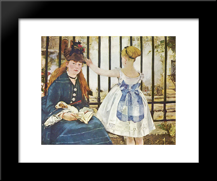 Railway 20x24 Black Modern Wood Framed Art Print Poster by Manet, Edouard